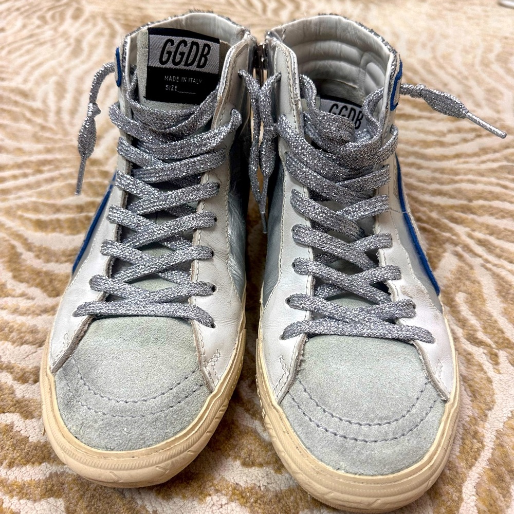 Golden Goose High Top with Leopard & Glitter accents on heel